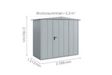 Hörmann Gerätehaus Modell Berry Modern Typ1 Satteldach fenstergrau Einzeltür Maße