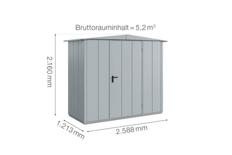 Hörmann Gerätehaus Modell Berry Modern Typ1 Satteldach fenstergrau Einzeltür Maße