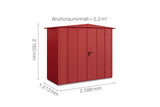 Hörmann Gerätehaus Modell Berry Modern Typ1 Satteldach purpurrot Doppeltür Maße