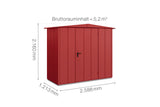 Hörmann Gerätehaus Modell Berry Modern Typ1 Satteldach purpurrot Einzeltür Maße