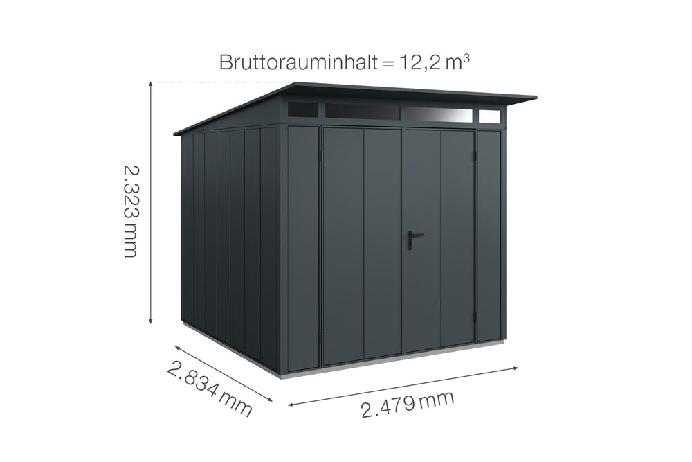 Hörmann Gerätehaus Modell Berry Modern Typ2 anthrazit Doppeltür Maße