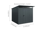 Hörmann Gerätehaus Modell Berry Modern Typ2 anthrazit Einzeltür Maße