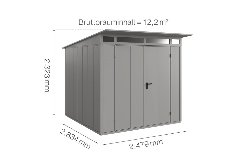 Hörmann Gerätehaus Modell Berry Modern Typ2 graualuminium Doppeltür Maße
