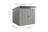 Hörmann Gerätehaus Modell Berry Modern Typ2 graualuminium Doppeltür Maße