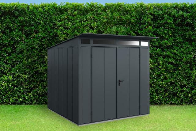 Hörmann Gerätehaus Modell Berry Modern Typ2 anthrazit Doppeltür freigestellt