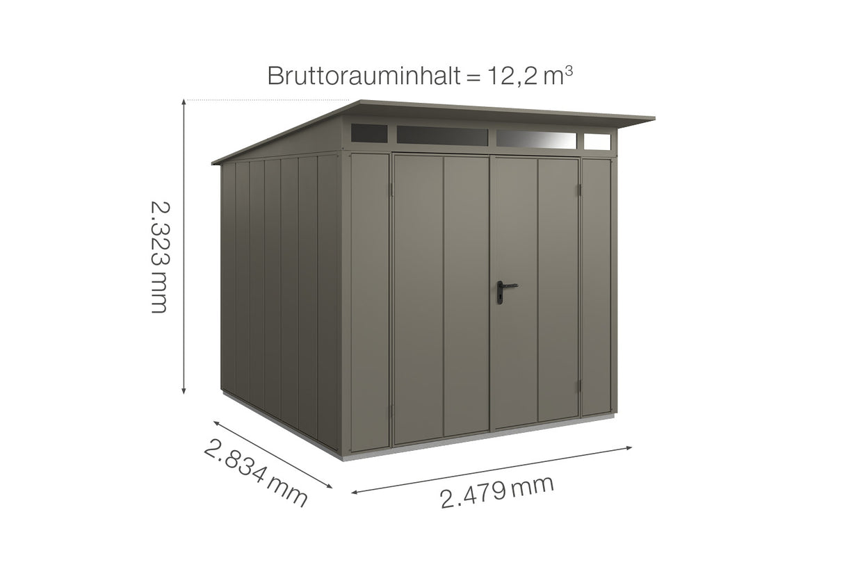 Hörmann Gerätehaus Modell Berry Modern Typ2 quarzgrau Doppeltür Maße
