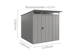 Hörmann Gerätehaus Modell Berry Modern Typ2 graualuminium Einzeltür Maße