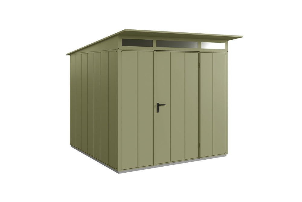 Hörmann Gerätehaus Modell Berry Modern Typ2 schilfgrün Einzeltür freigestellt