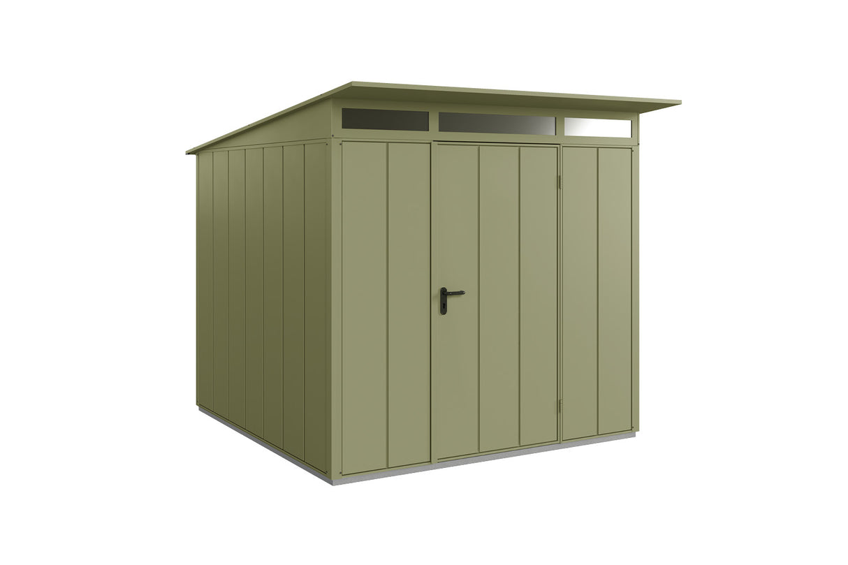 Hörmann Gerätehaus Modell Berry Modern Typ2 schilfgrün Einzeltür freigestellt