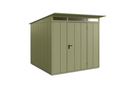 Hörmann Gerätehaus Modell Berry Modern Typ2 schilfgrün Einzeltür freigestellt