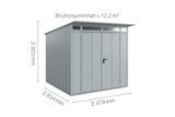 Hörmann Gerätehaus Modell Berry Modern Typ2 fenstergrau Doppeltür Maße