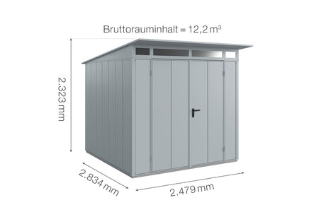 Hörmann Gerätehaus Modell Berry Modern Typ2 fenstergrau Doppeltür Maße