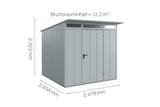 Hörmann Gerätehaus Modell Berry Modern Typ2 fenstergrau Einzeltür Maße
