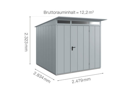 Hörmann Gerätehaus Modell Berry Modern Typ2 fenstergrau Einzeltür Maße