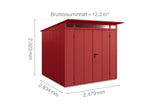 Hörmann Gerätehaus Modell Berry Modern Typ2 purpurrot Doppeltür Maße