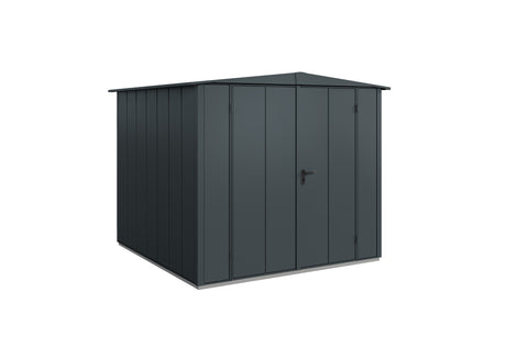 Hörmann Gerätehaus Modell Berry Modern Typ2 Satteldach anthrazit Doppeltür freigestellt
