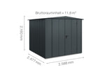 Hörmann Gerätehaus Modell Berry Modern Typ2 Satteldach anthrazit Doppeltür Maße