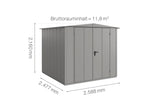 Hörmann Gerätehaus Modell Berry Modern Typ2 Satteldach graualuminium Doppeltür Maße