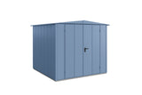 Hörmann Gerätehaus Modell Berry Modern Typ2 Satteldach taubenblau Doppeltür freigestellt