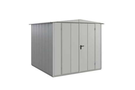 Hörmann Gerätehaus Modell Berry Modern Typ2 Satteldach weißaluminium Doppeltür freigestellt
