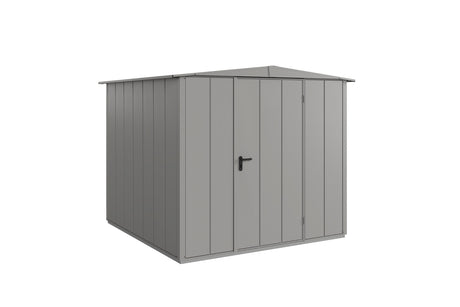 Hörmann Gerätehaus Modell Berry Modern Typ2 Satteldach graualuminium Einzeltür freigestellt