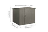 Hörmann Gerätehaus Modell Berry Modern Typ2 Satteldach quarzgrau Einzeltür Maße