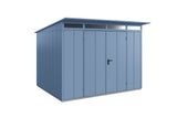 Hörmann Gerätehaus Modell Berry Modern Typ3 taubenblau Doppeltür freigestellt