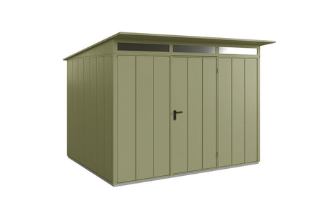 Hörmann Gerätehaus Modell Berry Modern Typ3 schilfgrün Einzeltür freigestellt
