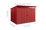 Hörmann Gerätehaus Modell Berry Modern Typ3 purpurrot Doppeltür Maße