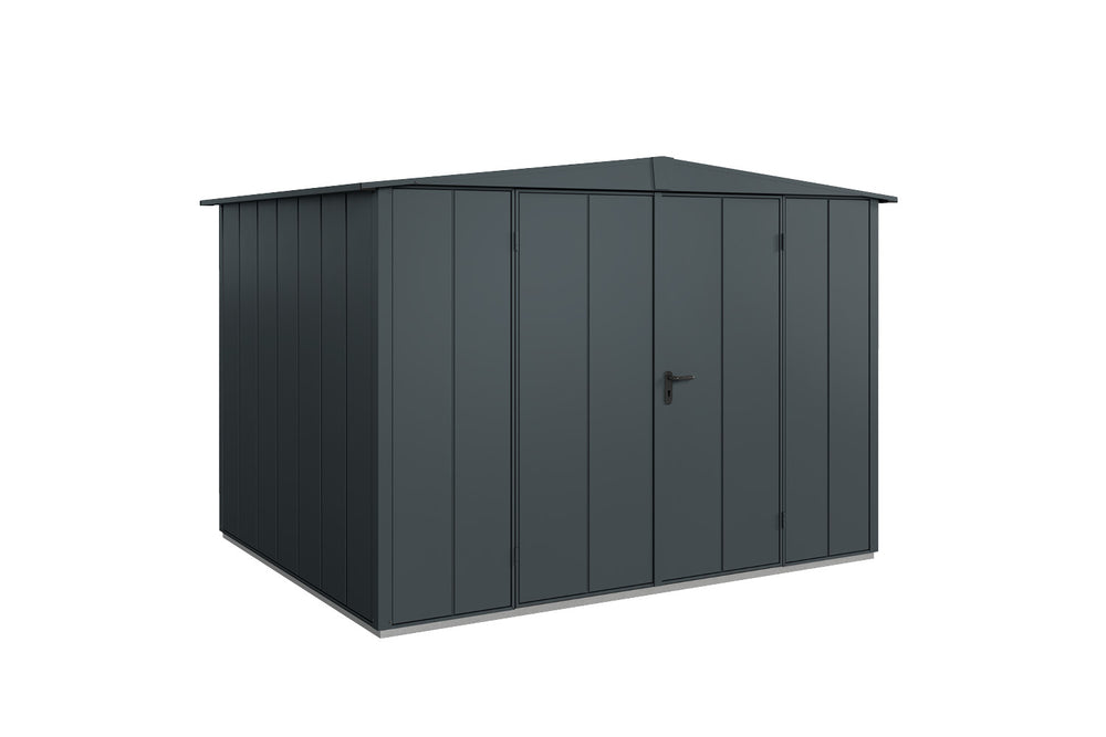 Hörmann Gerätehaus Modell Berry Modern Typ3 Satteldach anthrazit Doppeltür freigestellt