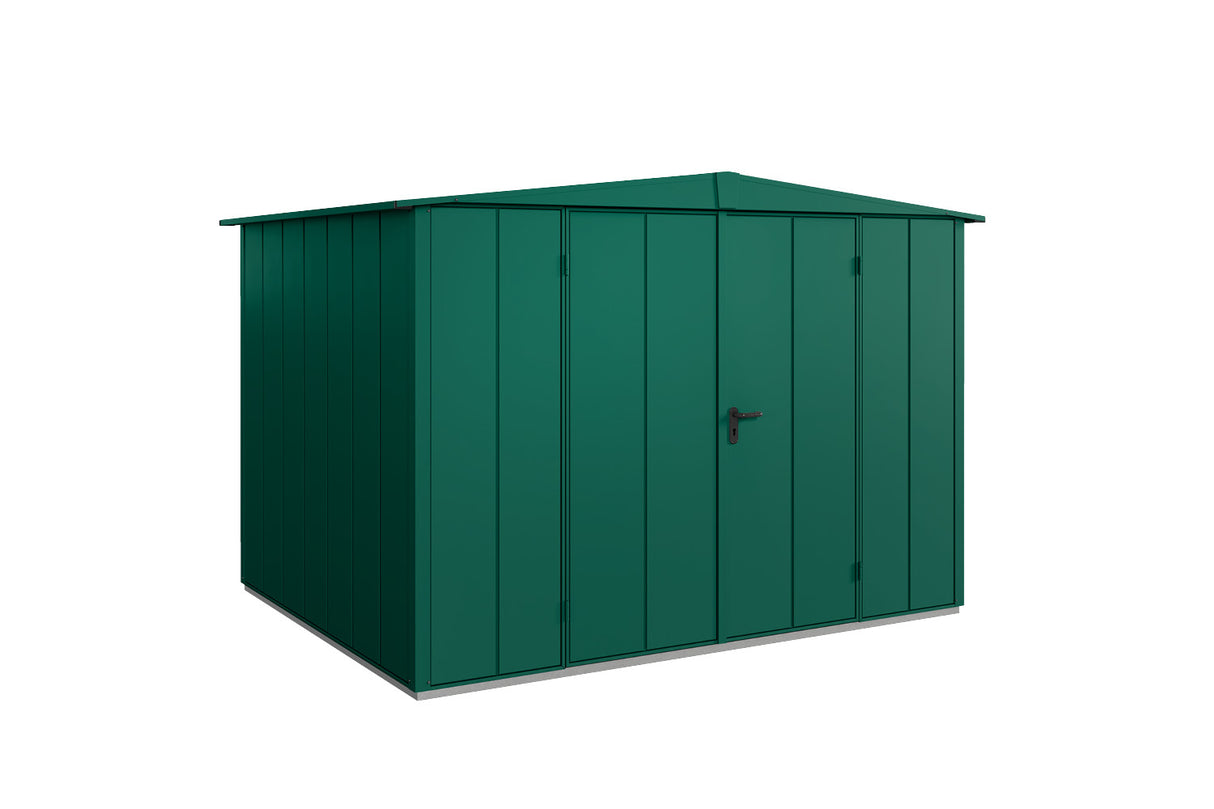 Hörmann Gerätehaus Modell Berry Modern Typ3 Satteldach graualuminium Doppeltür freigestellt