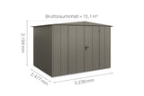 Hörmann Gerätehaus Modell Berry Modern Typ3 Satteldach quarzgrau Doppeltür Maße