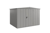 Hörmann Gerätehaus Modell Berry Modern Typ3 Satteldach graualuminium Einzeltür freigestellt