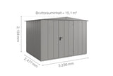 Hörmann Gerätehaus Modell Berry Modern Typ3 Satteldach graualuminium Einzeltür Maße