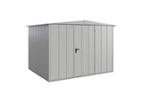 Hörmann Gerätehaus Modell Berry Modern Typ3 Satteldach weißaluminium Einzeltür freigestellt