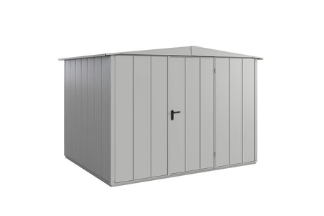 Hörmann Gerätehaus Modell Berry Modern Typ3 Satteldach weißaluminium Einzeltür freigestellt