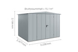 Hörmann Gerätehaus Modell Berry Modern Typ3 Satteldach fenstergrau Doppeltür Maße