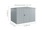 Hörmann Gerätehaus Modell Berry Modern Typ3 Satteldach fenstergrau Einzeltür Maße