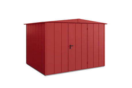 Hörmann Gerätehaus Modell Berry Modern Typ3 Satteldach purpurrot Einzeltür freigestellt