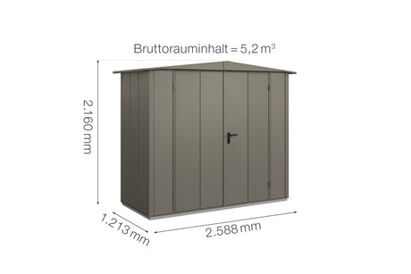 Hörmann Gerätehaus Modell Berry Modern Typ1 Satteldach quarzgrau Doppeltür Maße