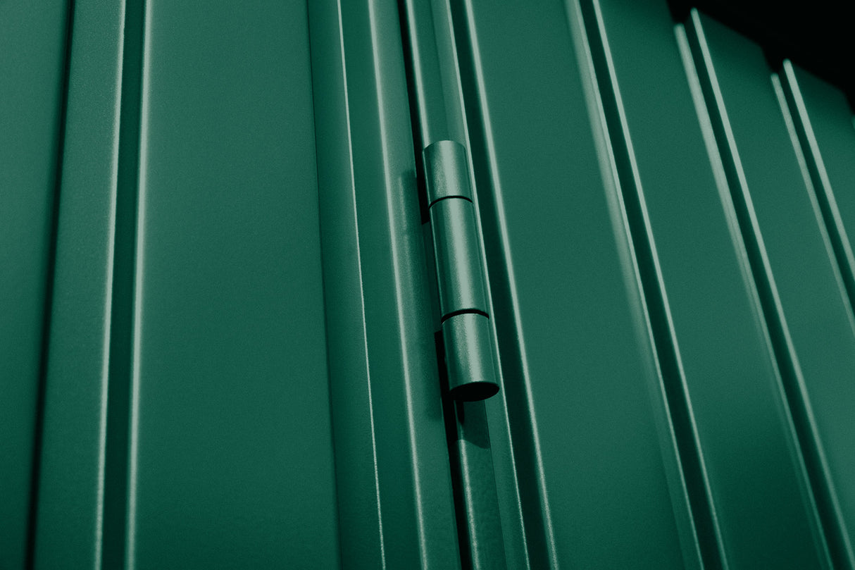 Hörmann Gerätehaus Modell Berry moosgrün Türscharnier