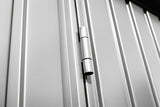 Hörmann Gerätehaus Modell Berry weißaluminium Türscharnier