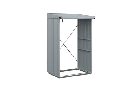 Hörmann Kaminholzregal Classic Typ 1 Fenstergrau freigestellt