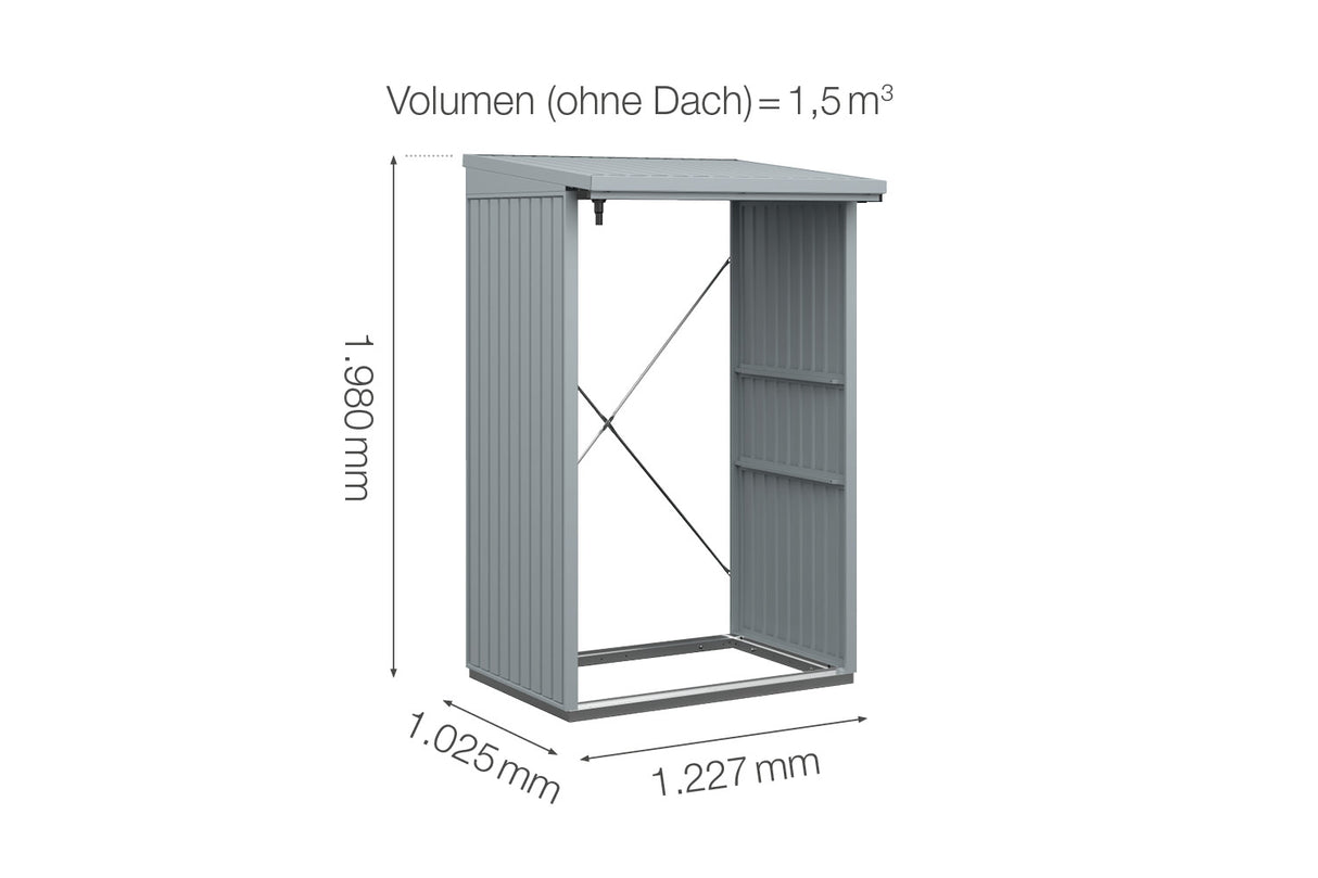 Hörmann Kaminholzregal Classic Typ 1 Fenstergrau Masse