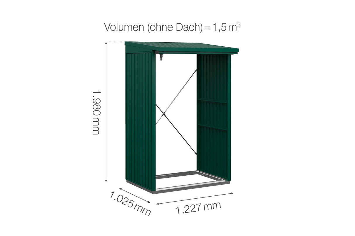 Hörmann Kaminholzregal Classic Typ 1 Moosgrün Masse