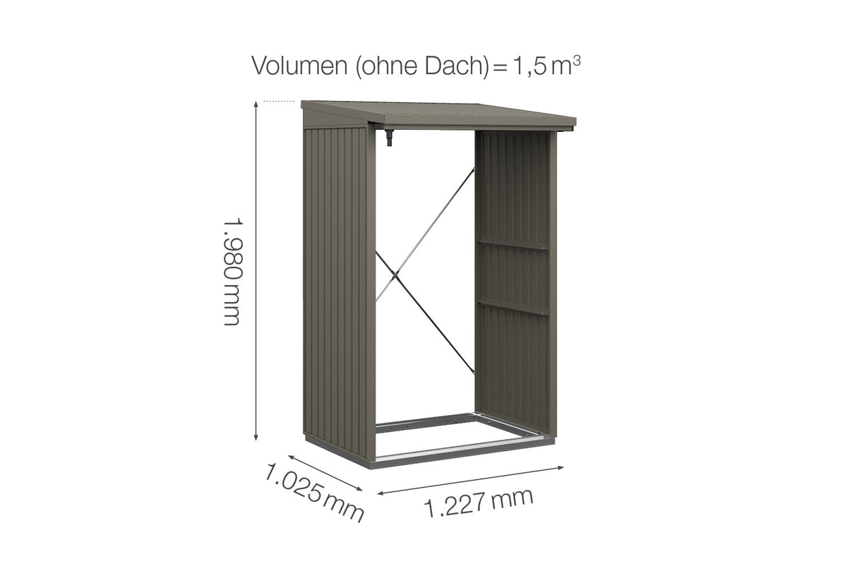 Hörmann Kaminholzregal Classic Typ 1 Quarzgrau Masse
