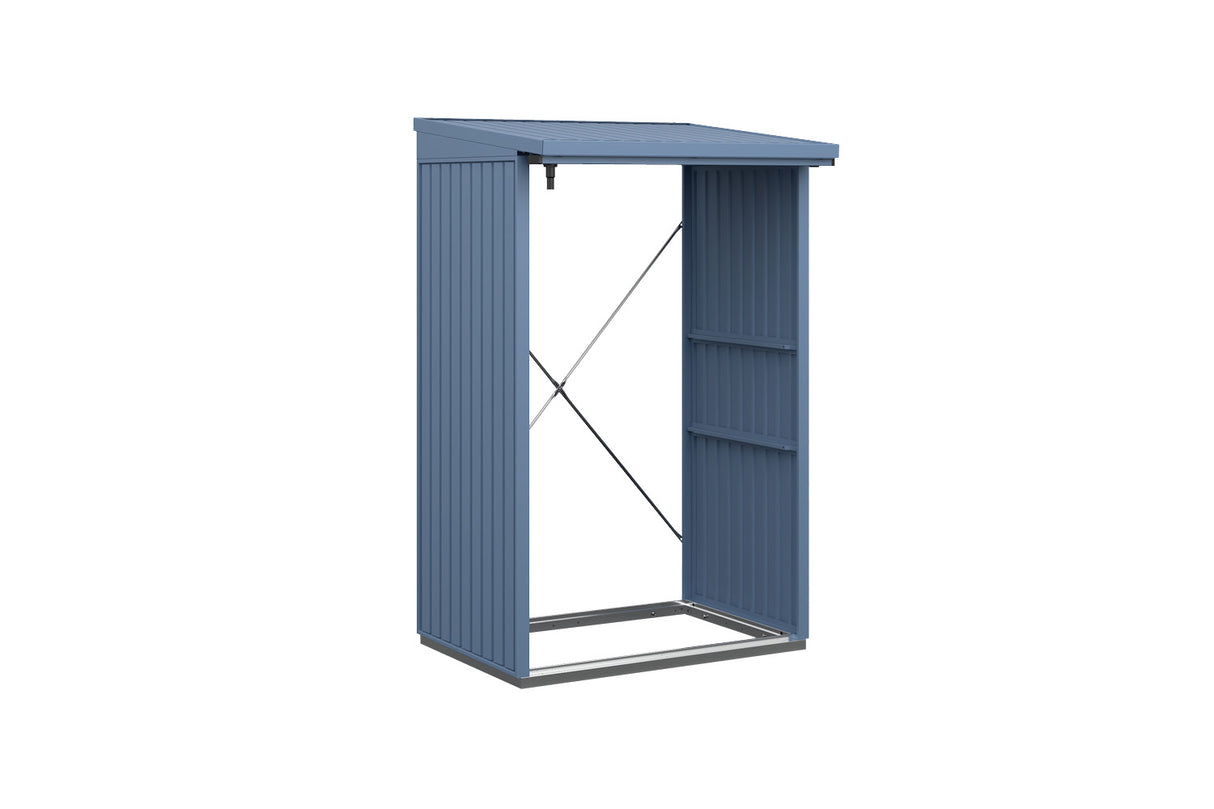 Hörmann Kaminholzregal Classic Typ 1 Taubenblau freigestellt
