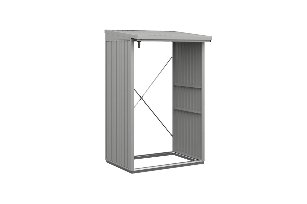 Hörmann Kaminholzregal Classic Typ 1 Weißaluminium freigestellt