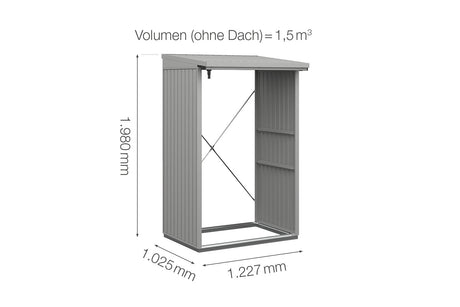 Hörmann Kaminholzregal Classic Typ 1 Weißaluminium Masse