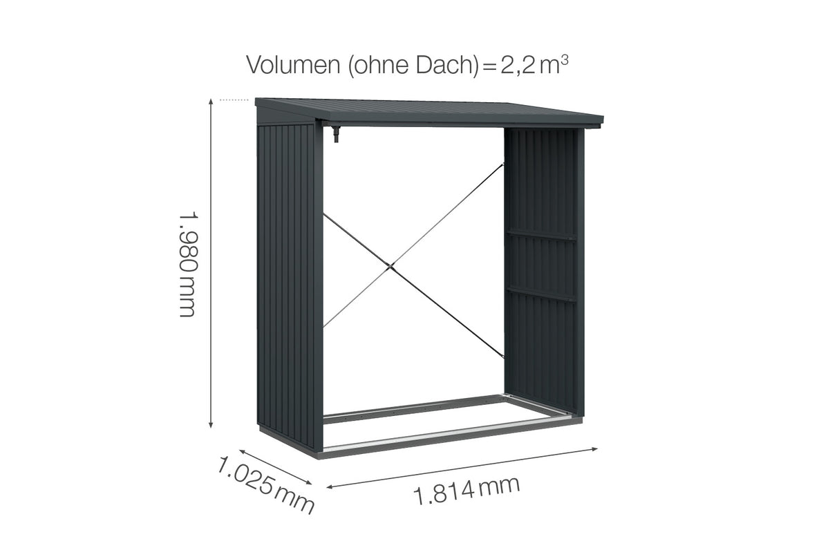 Hörmann Kaminholzregal Classic Typ 2 Anthrazit Masse